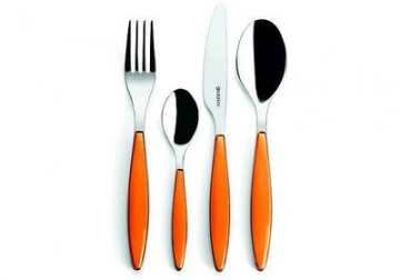 24-tlg. Tafelbesteck Feeling orange/ transparent poliert