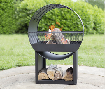Buschbeck Feuerschale metall mit holzfach