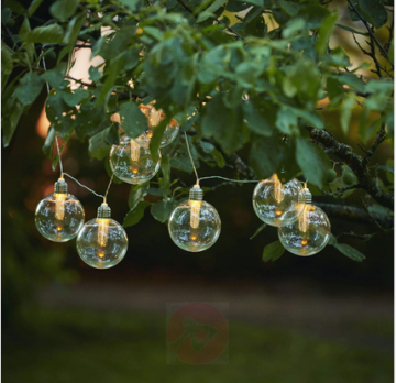 LED-Solar-Lichterkette Chania mit 8 Globe-Lampen