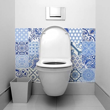 Ambiance-Live 24 Aufkleber Fliesen | Sticker Selbstklebend Fliesen – Mosaik Fliesen Wandtattoo Badezimmer und Küche | Fliesen Kleber – AZULEJOS – 10 x 10 cm – 24-teilig - 2