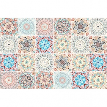 Ambiance-Live 24 Aufkleber Fliesen | Sticker Selbstklebend Fliesen – Mosaik Fliesen Wandtattoo Badezimmer und Küche | Fliesen Kleber – Mandala – 10 x 10 cm – 24-teilig - 1