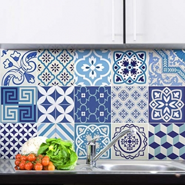 Ambiance-Live Karo-Zement Wandtattoo – AZULEJOS – 15 x 15 cm – 15-teilig - 3