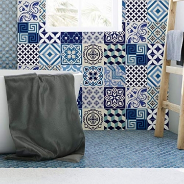 Ambiance-Live Karo-Zement Wandtattoo – AZULEJOS – 15 x 15 cm – 15-teilig - 6