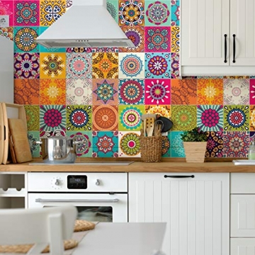 Ambiance-Live Karo-Zement Wandtattoo – AZULEJOS – 15 x 15 cm – 60-teilig - 1
