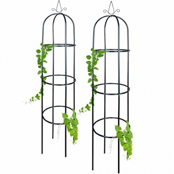 Anaterra Rosenturm, Rankhilfe für Pflanzen, Rankgerüst, Rankturm aus Metall, 40 x 40 x 200 cm, 1/2er Set (2 Stück) - 1