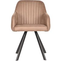 Armlehnenstuhl in Beige Microfaser 50 cm Sitzhöhe