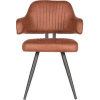 Armlehnenstuhl in Cognac Braun Microfaser modern