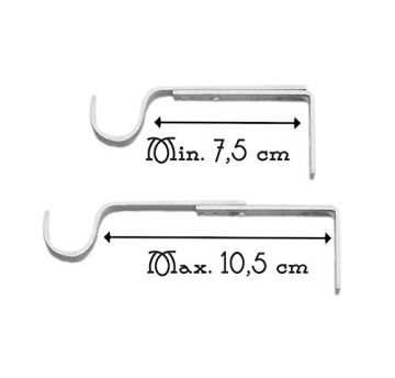 AT17 Gardinenstange Vorhangstange Gardinenstange Variable Länge Landhaus Shabby Chic - Rosen Prägemuster - 160-300 - Durchmesser 2 cm - Weiß/Silber - Metall - 2