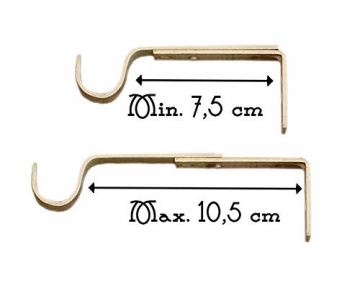 AT17 Gardinenstange Vorhangstange Gardinenstange Variable Länge Landhaus Shabby Chic - Unendlichkeit/Spirale - 160-300 - Durchmesser 2 cm - Elfenbein Dunkel/Gold - Metall - 7