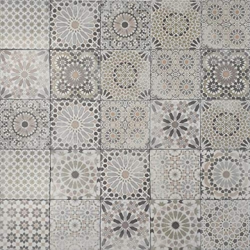 Casa Moro Marokkanische Patchwork Fliesen Arabesque 18,7x18,7 cm 1 qm aus Feinsteinzeug frostsicher | Vintage Bodenfliesen Retro Fiesen für schöne Küche Bad Flur & Küchenrückwand | FL2034 - 6