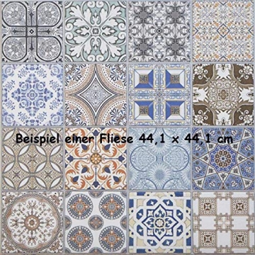 Casa Moro Orientalische Keramikfliesen Habib 44,1 x 44,1 cm 1 qm | Marokkanische Patchwork Fliesen für schöne Küche Flur Bad & Küchenrückwand | FL6030 - 3