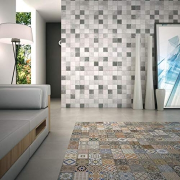 Casa Moro Orientalische Keramikfliesen Habib 44,1 x 44,1 cm 1 qm | Marokkanische Patchwork Fliesen für schöne Küche Flur Bad & Küchenrückwand | FL6030 - 6