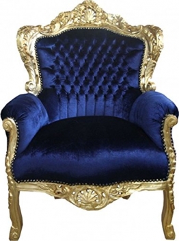 Casa Padrino Barock Sessel 'King' Royalblau/Gold - 1