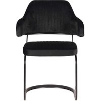 Freischwinger in Schwarz Samt Armlehnen