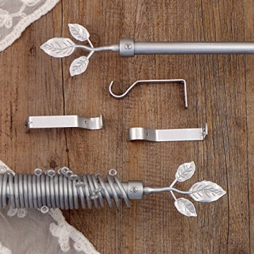 Gardinenstange Vorhangstange Gardinenstange Variable Länge Landhaus Shabby Chic - Blumen - 160-300 - Durchmesser 2 cm - Chrome - Metall - 1