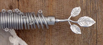 Gardinenstange Vorhangstange Gardinenstange Variable Länge Landhaus Shabby Chic - Blumen - 160-300 - Durchmesser 2 cm - Chrome - Metall - 2