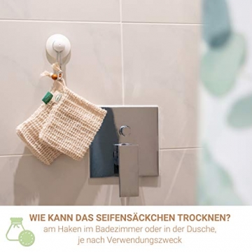 Io Nova 4x Sisal Seifensäckchen | zweifarbige Baumwoll-Labels | natürliches Körper-Peeling - 2