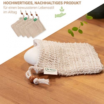 Io Nova 4x Sisal Seifensäckchen | zweifarbige Baumwoll-Labels | natürliches Körper-Peeling - 5