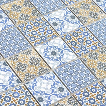 Keramik Mosaikfliesen Daymion Retrooptik Blau Braun | Wandverkleidung Badfliesen Bad Mosaikstein Natursteinfliesen Fußbodenfliesen Dekorative Fliesen Dekor - 2