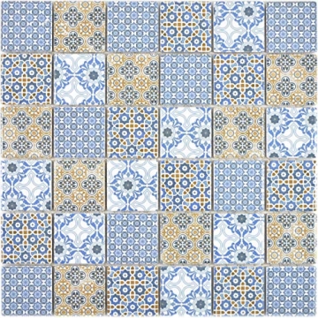 Keramik Mosaikfliesen Daymion Retrooptik Blau Braun | Wandverkleidung Badfliesen Bad Mosaikstein Natursteinfliesen Fußbodenfliesen Dekorative Fliesen Dekor - 3