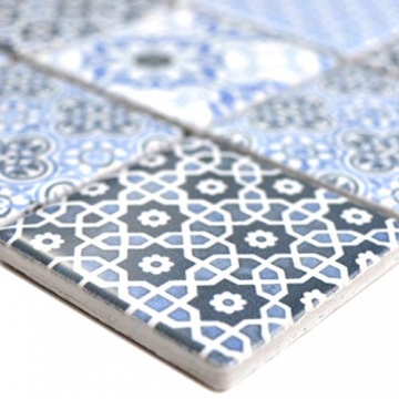 Keramik Mosaikfliesen Daymion Retrooptik Blau | Wandverkleidung Badfliesen Bad Mosaikstein Natursteinfliesen Fußbodenfliesen Dekorative Fliesen Dekor - 1