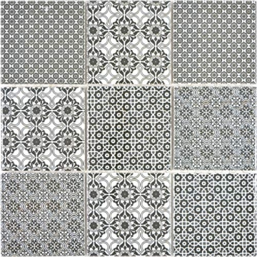 Keramik Mosaikfliesen Daymion Retrooptik Schwarz | Wandverkleidung Badfliesen Bad Mosaikstein Natursteinfliesen Fußbodenfliesen Dekorative Fliesen Dekor - 3
