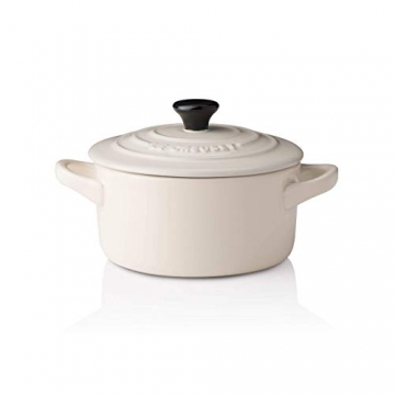 Le Creuset Mini-Cocotte/ Bräter, Rund, 200 ml, 10 x 5 cm, Steinzeug, Creme - 1