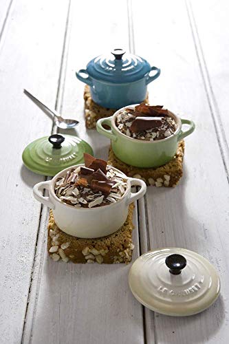 Le Creuset Mini-Cocotte/ Bräter, Rund, 200 ml, 10 x 5 cm, Steinzeug, Creme - 2