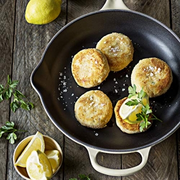 Le Creuset Signature Gusseisen Brat- und Servierpfanne, Rund, Ø 23 cm, Für alle Herdarten inkl. Induktion geeignet, Creme - 2