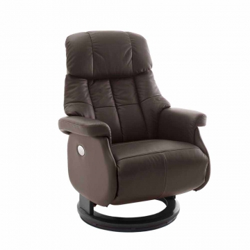 Leder Relaxsessel elektrisch verstellbar Braun