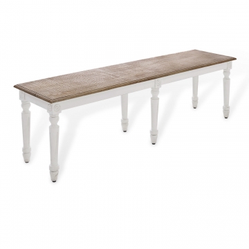 LOBERON Bank Helsinquia, weiß/braun (40 x 160 x 45cm)