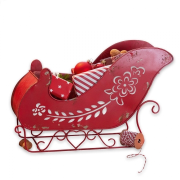 LOBERON Deko-Schlitten Florell, antikrot (17 x 47 x 32cm)