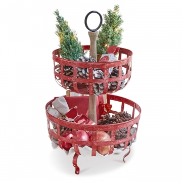 LOBERON Etagere Mons, rot/braun (65cm)