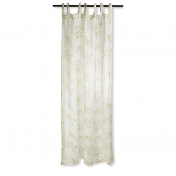 LOBERON Gardine Quercy, weiß/grün (140 x 250cm)