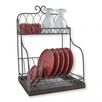 LOBERON Geschirrständer Brizes, schwarz (35.5 x 31.5 x 53.5cm)