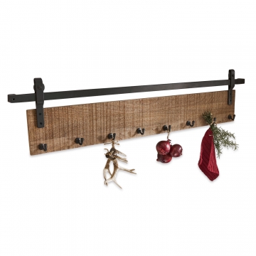 LOBERON Hakenleiste Sherril, braun/schwarz (4 x 110 x 25cm)