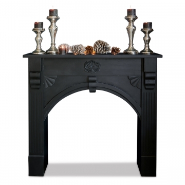 LOBERON Kaminkonsole Beauvis, schwarz (20 x 108 x 97cm)