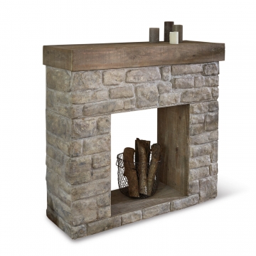 LOBERON Kaminkonsole Evreux, antikgrau (50 x 125 x 110cm)