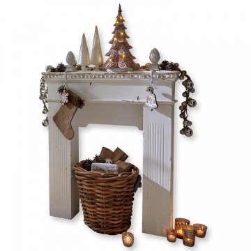 LOBERON Kaminkonsole Leesburg, antikgrau (20 x 85 x 95cm)