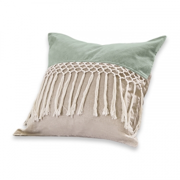 LOBERON Kissenhülle Toumodi, beige/grün (50 x 50cm)