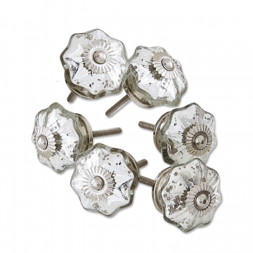 LOBERON Kommodengriffe 6er Set Clairefontaine, antiksilber (7cm)