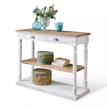 LOBERON Konsole Helsinquia, weiß/braun (40 x 110 x 85cm)