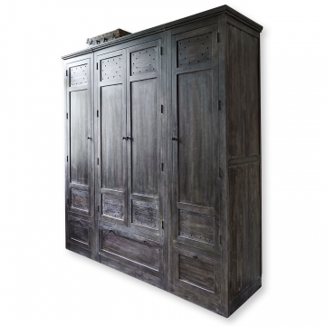 LOBERON Schrank Lapio, schwarz (200 x 60 x 210cm)