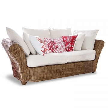 LOBERON Sofa Trenton, braun/weiß (100 x 190 x 68cm)