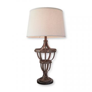 LOBERON Tischlampe Corossa, creme/braun (73cm)