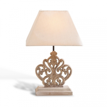 LOBERON Tischlampe Tamee, creme/braun (12 x 25 x 46cm)
