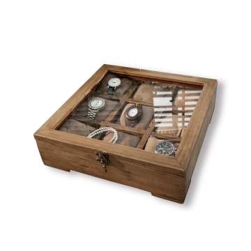 LOBERON Uhrenbox Ypern, braun (30 x 30 x 9cm)