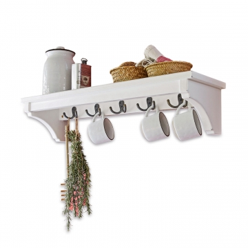 LOBERON Wandregal Belize, antikweiß (20 x 70 x 15cm)