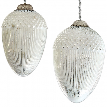 LOBERON Weihnachtsdeko 2er Set Cornailles, antikweiß (60cm)