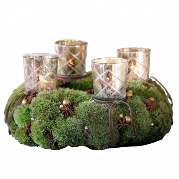 LOBERON Windlichter 4er Set Clara, antiksilber (15cm)